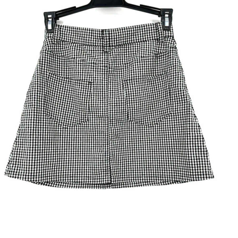 John Galt one size fits most/all black white gingham print plaid mini skirt - Picture 2 of 4